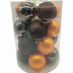 Weihnachtskugel »Dark Mix«, Ø: 7 cm, Uni, granit/braun/orange, 8 Stück