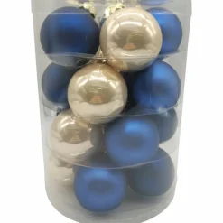 Weihnachtskugel »Midnight Mix«, Ø: 7 cm, Uni, blau/champagner, 8 Stück