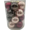 Weihnachtskugel »Powdery Mix«, Ø: 4,5 cm, Uni, weinrot/rosa/granit, 28 Stück