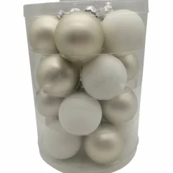 Weihnachtskugel »True White«, Ø: 6 cm, Uni, weiß/silberfarben, 20 Stück