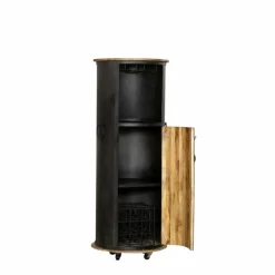 Weinbar, Stahl/Holz, schwarz/Natur