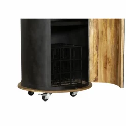 Weinbar, Stahl/Holz, schwarz/Natur