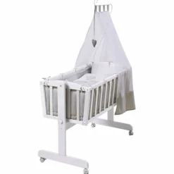Wiegenset, Textil/Polyester, weiß