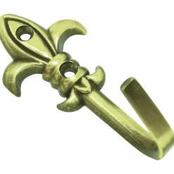 Zierhaken, messingfarben, 2 Raffhaken, 2 Nägel