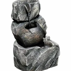 Zimmerbrunnen, mit Amphore, BxHxL: 17,2 x 27 x 16,2 cm, grau