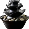 Zimmerbrunnen, mit 4 Schalen, BxHxL: 22,2 x 20,6 x 22,2 cm, schwarz