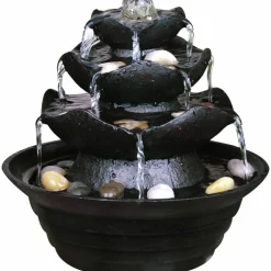 Zimmerbrunnen, mit 4 Schalen, BxHxL: 22,2 x 20,6 x 22,2 cm, schwarz